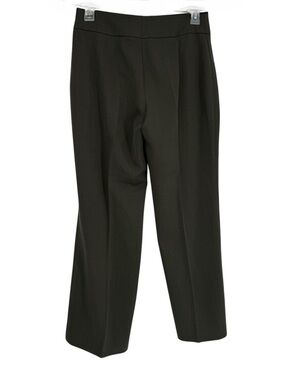 Akris Wool Pants Women Size 8 Green-Gray Straight Leg Side Zip Career Workwear